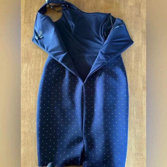 BETSY & ADAM Metallic-dot Ruffled Scuba Dress - Picture 7 of 16